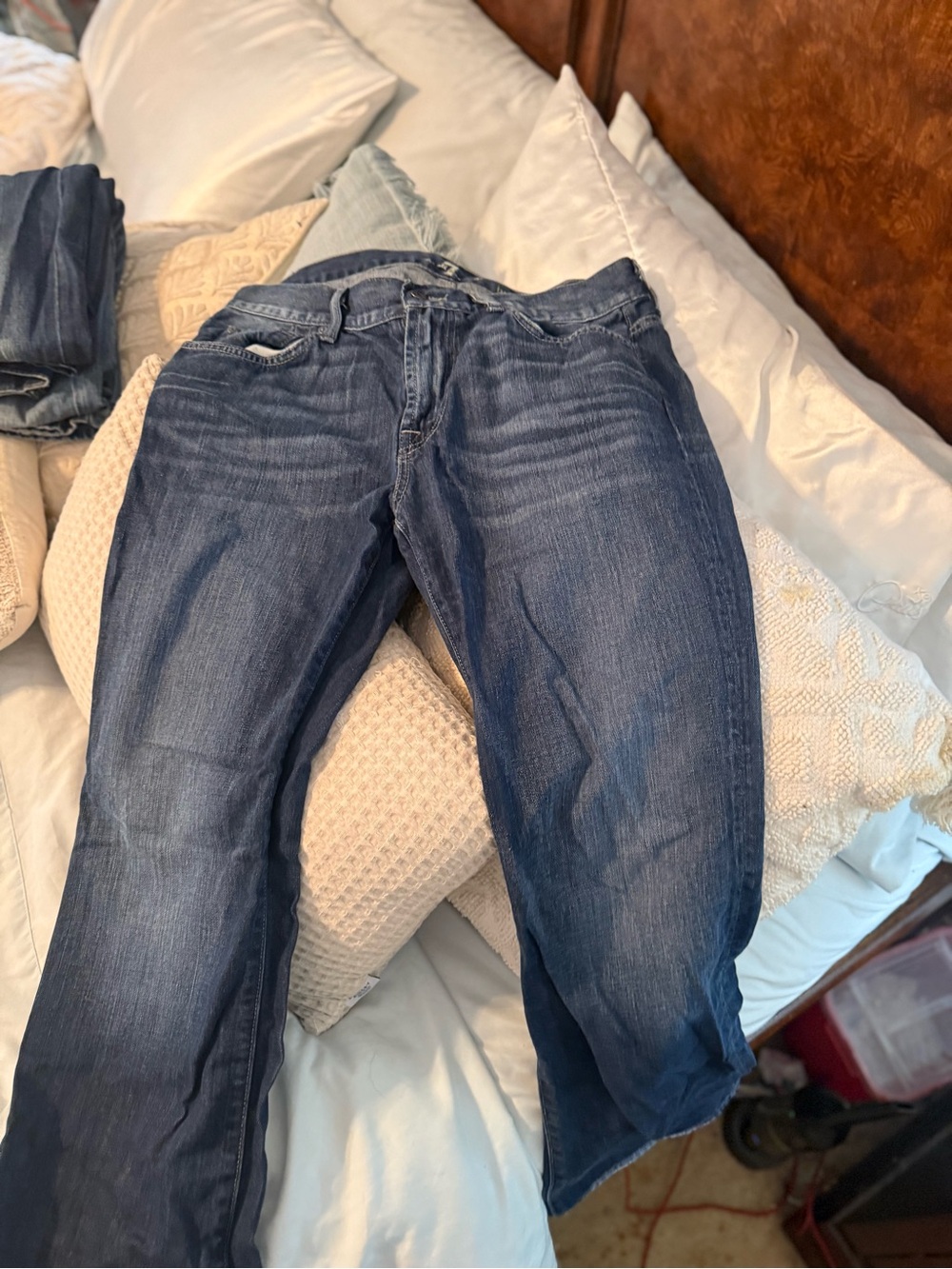 7 For All Mankind Men’s Bootcut Jeans — Dark Blue Wash